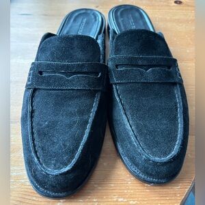 Black Suede Men's Loafer Mules